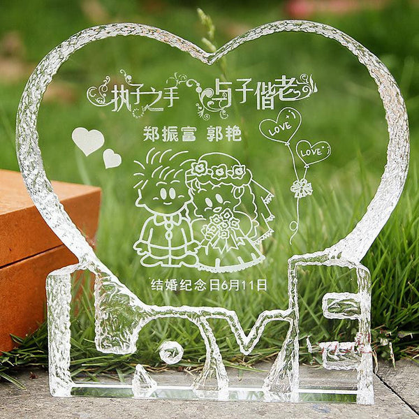 Crystal Love LOVE Personalized Commemorative Crafts