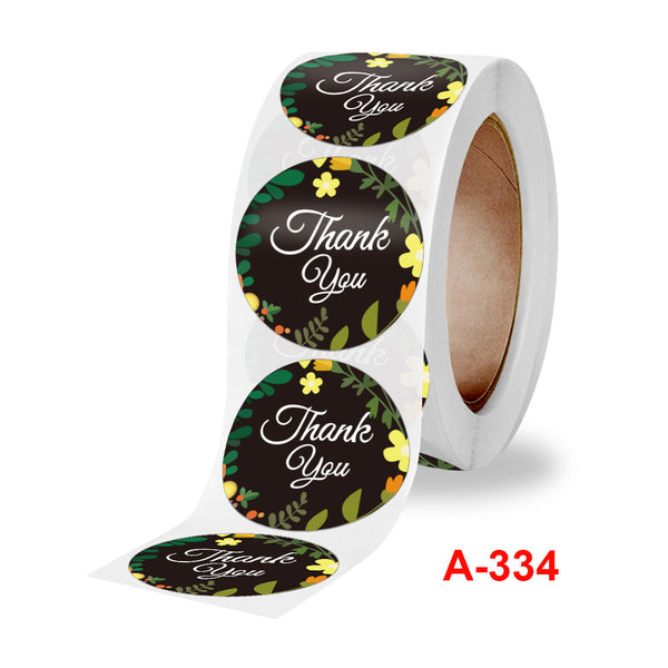 Round Sealing Sticker Thank You For Sticking Flower Handmade Crafts