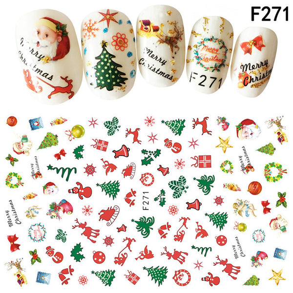 New Christmas Nail Art Sticker Santa Claus Decal Strap Adhesive