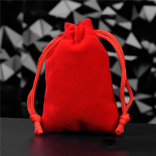 Flannel Drawstring Jewelry Solid Drawstring Pocket