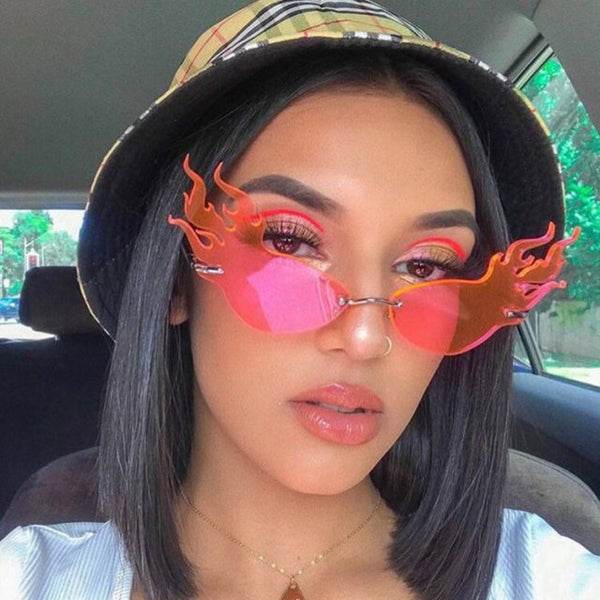 Triangle cat eye flame style sunglasses