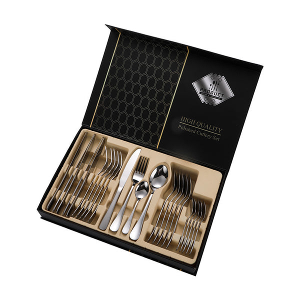 24-piece stainless steel cutlery set