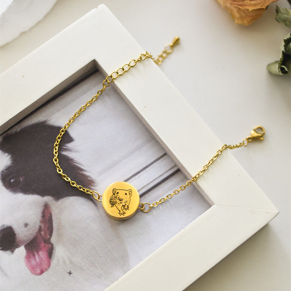 Pet Hair And Bone Ash Portrait Bracelet Cat Dog Hamster