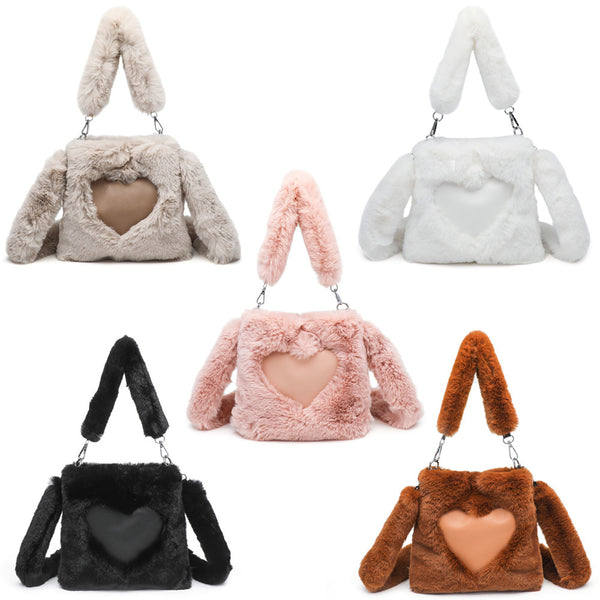 Cute Cartoon Rabbit Plush Portable Shoulder Messenger Bag