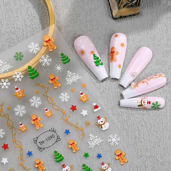 Christmas Manicure Snowman Christmas Tree Nail Sticker