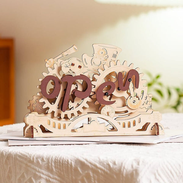 ROKR 3D Wooden Puzzle Open Closed Sign Home Office Cafe Aesthetic Decor Gift