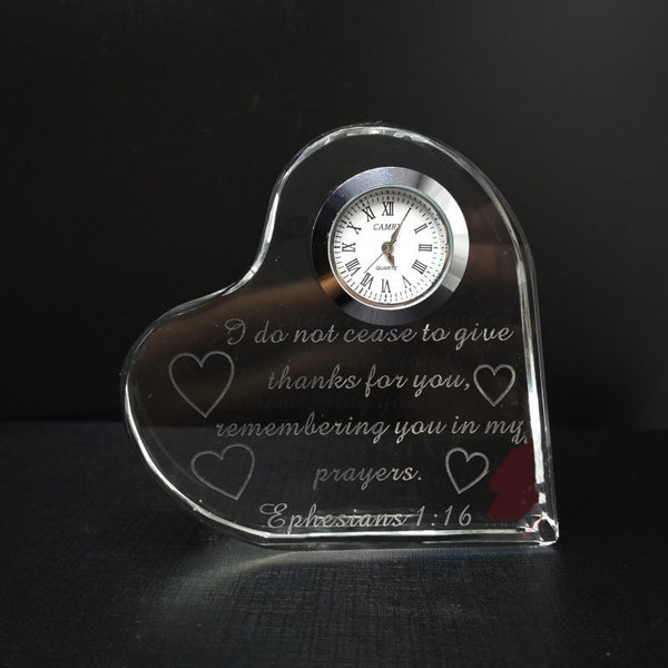 New Crystal Heart-shaped Crystal Clock