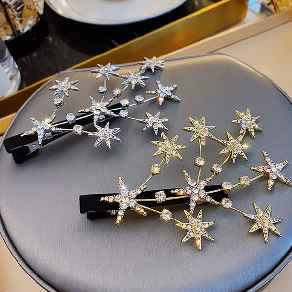 Femininity Rhinestone Star Hairpin Headwear