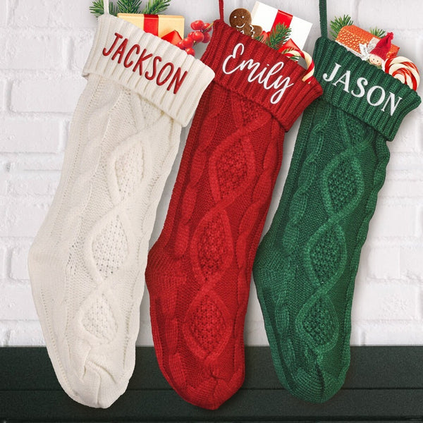 Embroidered Knitted Christmas Socks Decorative Products