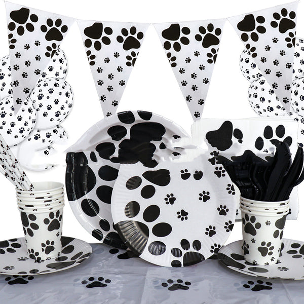 Birthday Party Decoration Dog PawTableware Set