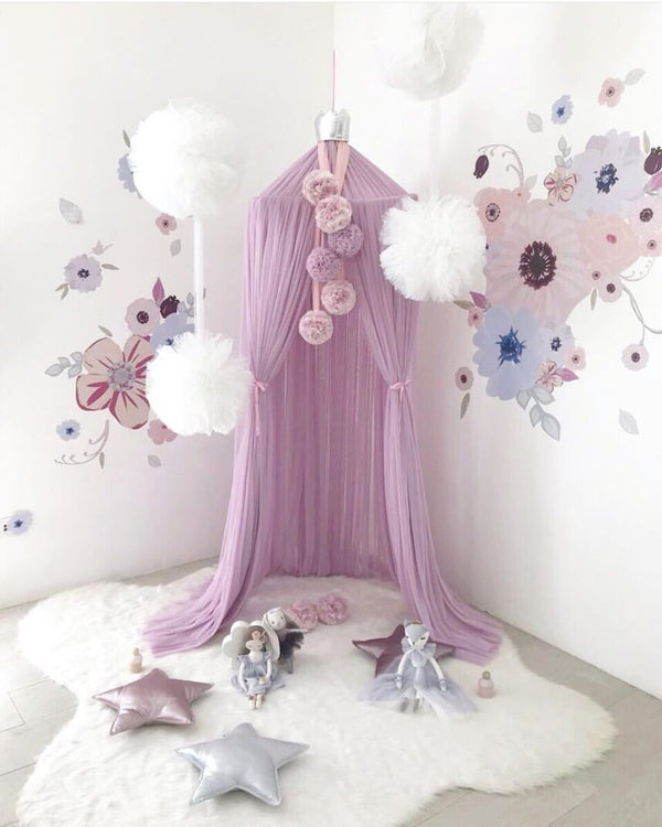 Chiffon Pompoms for Princess Bed Canopy