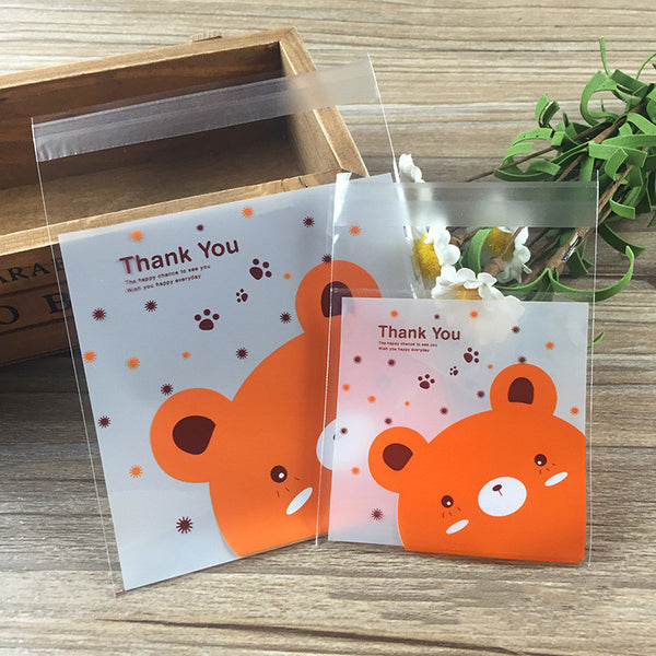 Cute Bear Cookies Western Cookies Gift Leisure Food Self-adhesive Plastic Packaging Bag