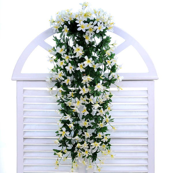 Silk Artificial Flowers Lily Flower Vine Wall Hanging Basket Balcony Home Decoration Wedding Decor