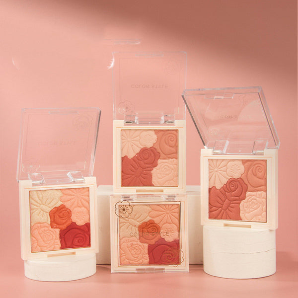 Embossed Petal Natural Contouring Highlight Blush Palette