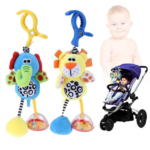 Baby Kids Rattles Toys Cotton Stroller Pram Crib Hanging Soft Plush Toys Animal Clip Baby Crib Bed Hanging Bells Toys For Babies