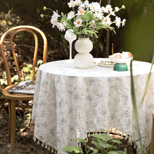 Clove Flower Broken Garden Cotton Linen Table Cloth American Decorative Dining Cloth