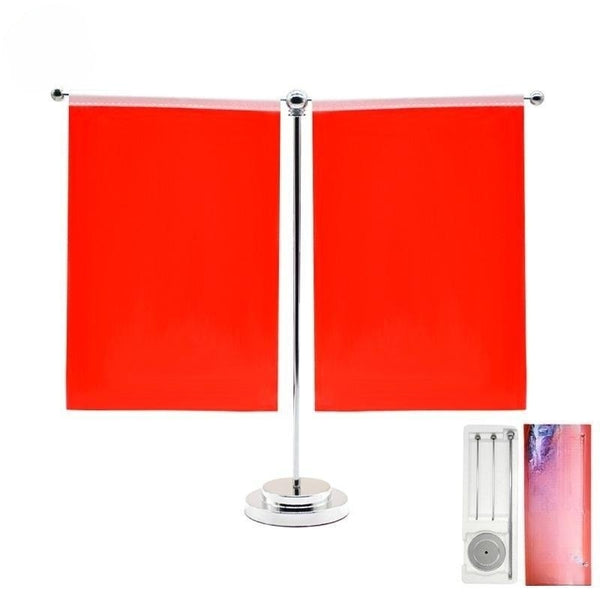 Desk Flagpole Metal Stand T-base Desktop Decoration Flag