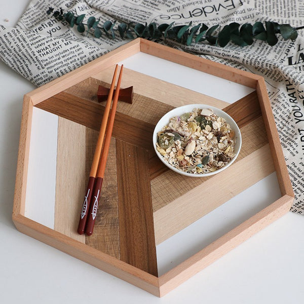 Wooden fruit cake tray