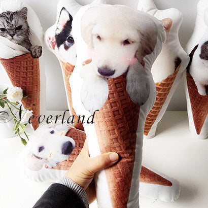 Customize Pet Pillow Ice Cream Cone Pillow