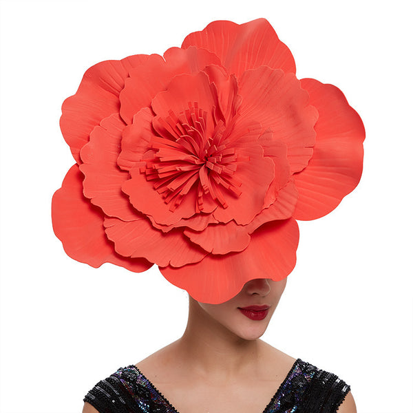 Red Flower Hair Hoop Hat Headwear