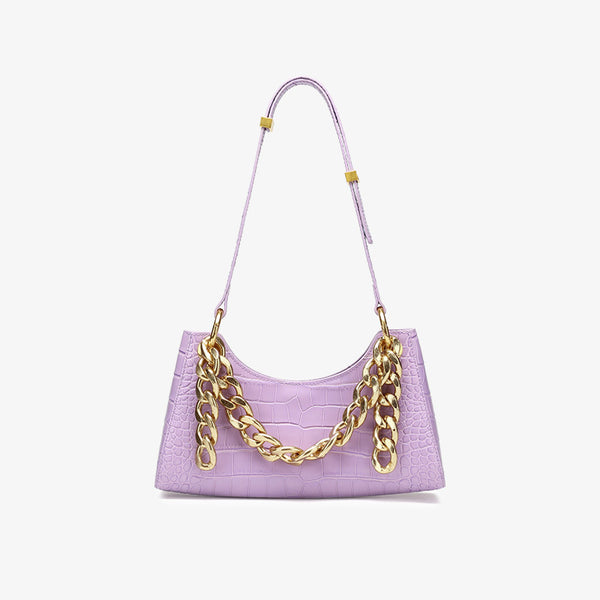 Chain leather shoulder bag