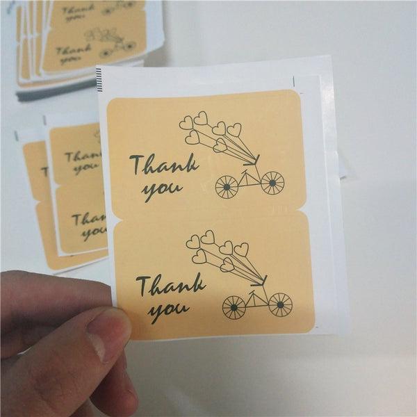 100pcs Thank You Rectangular Stickers