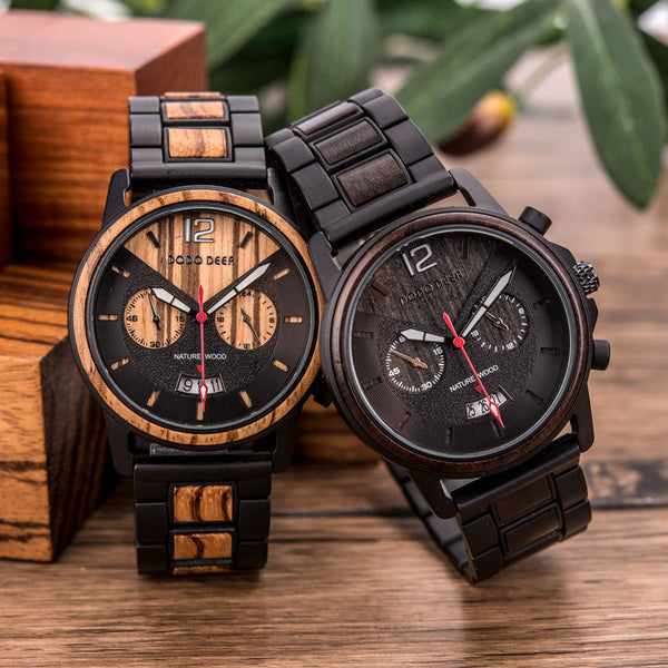 Wooden quartz watch