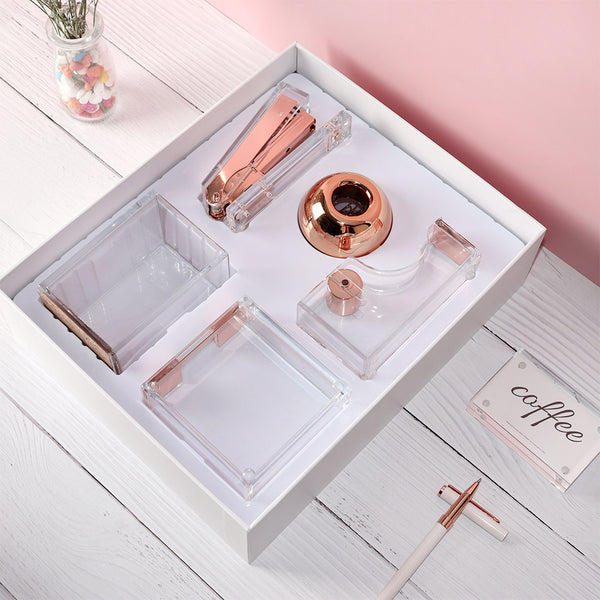 Creative Stationery Set Rose Gold Pen Holder