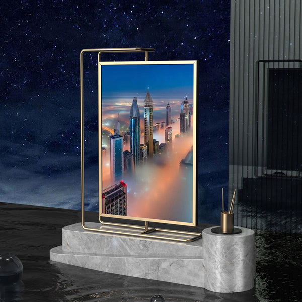 Double-sided Rotatable Metal Photo Frame Stand