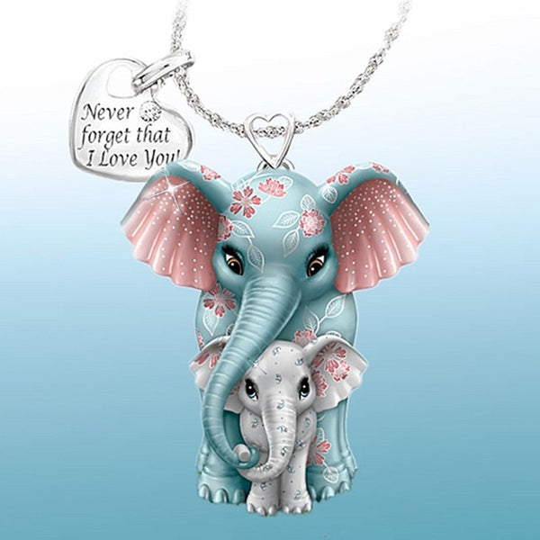 Cute Elephant Necklace Fairy Tale Pendant Graffiti Style