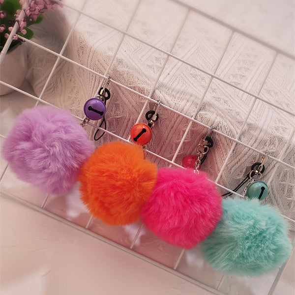 Credit Card Puller With Plush Pompom Wristlet Keychain