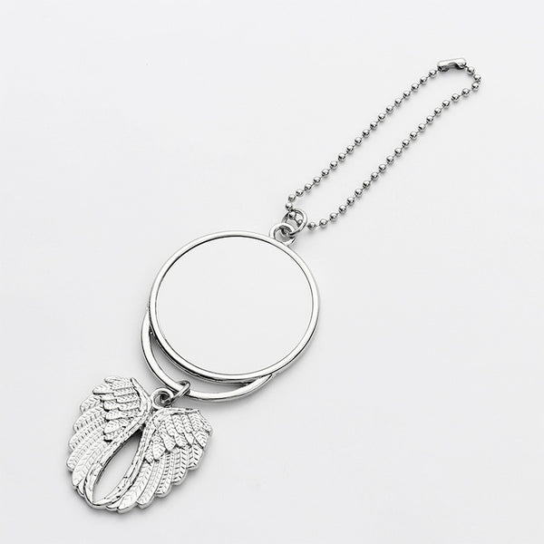 Heat Transfer Round Angel Wings Car Accessories Pendant