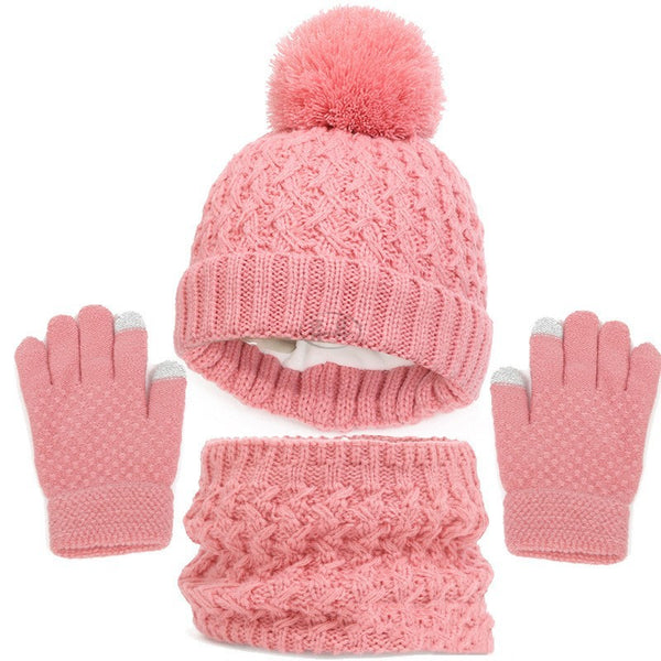 Children's Hat Scarf Gloves Three-piece Set