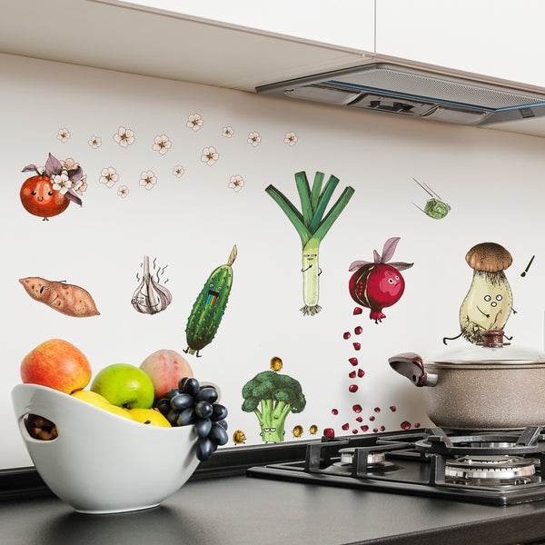 Vegetable Party Wall Sticker Kitchen Restaurant Decoration Self-adhesive Wall Stickers