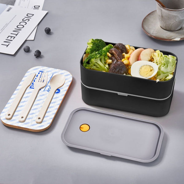 Double Tie Bento Box With Cutlery