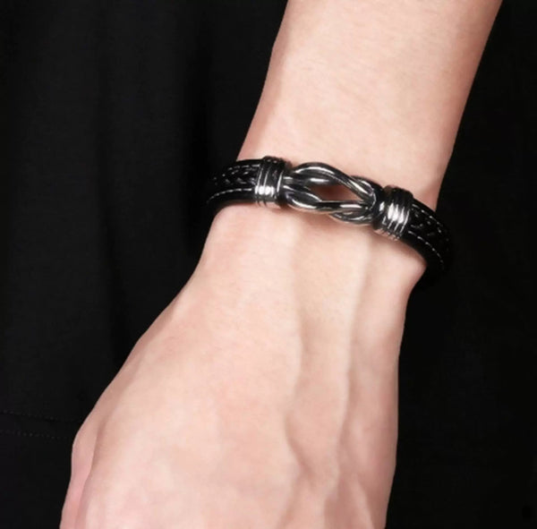 on Forever Linked Together Braided Leather Bracelet