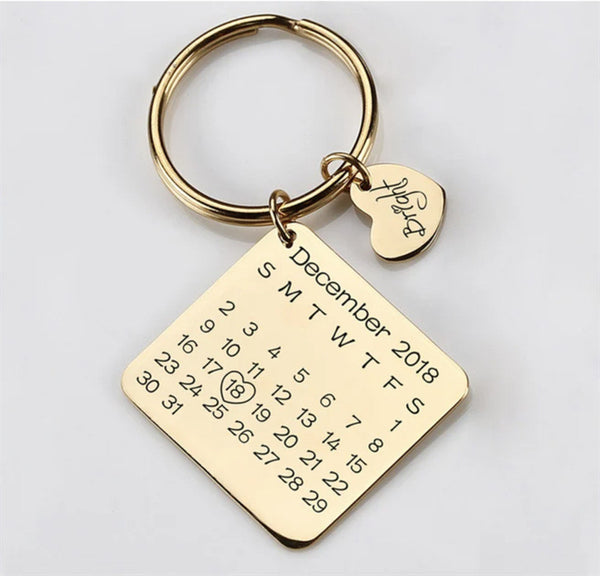 Creative Personality Stainless Steel Calendar Style Keychain