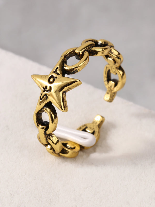 Vintage Vintage Pentagram Star STAR Letter Open Ring