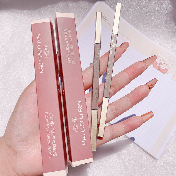 Automatic Rotary Sketch Waterproof And Non Smudging Extremely Thin Double Headed Eyebrow Pencil