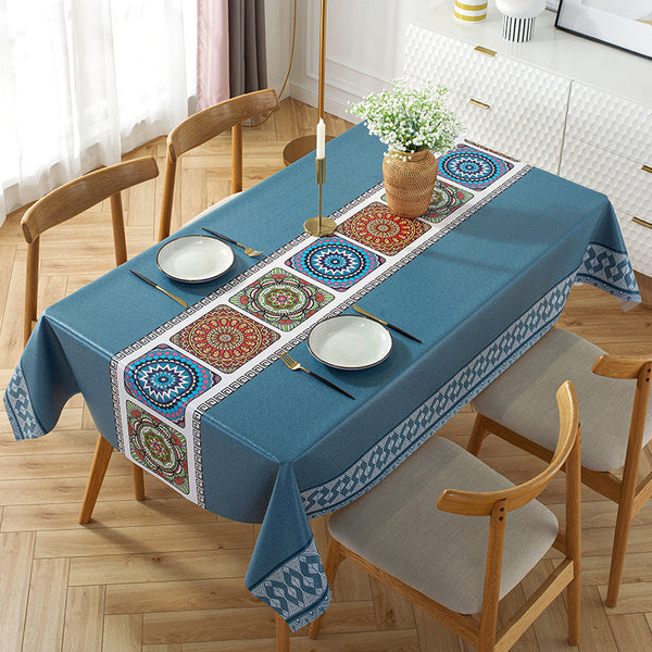 Retro Simple Oxford Bottom Tablecloth Oil And Waterproof