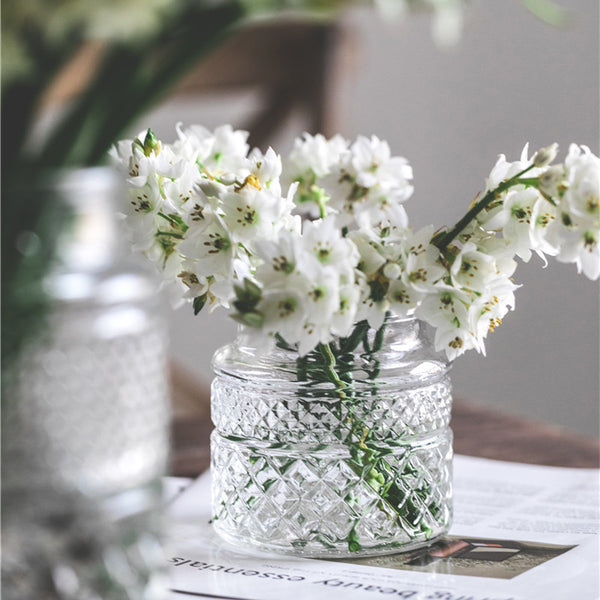 Large Mouth Glass Vase Table Top Flowers Green Planter