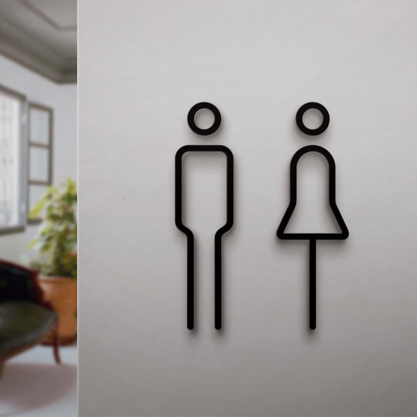 Shop Hotel Homestay 3D Three-dimensional Men's Toilet Women's Toilet Wall Sticker Sign Toilet Door WC Sign