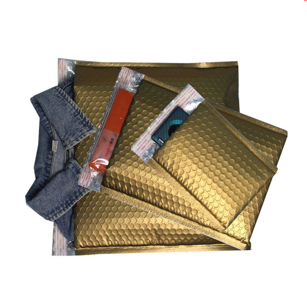 Matte Gold Aluminized Film Metal Bubble Bag Shockproof