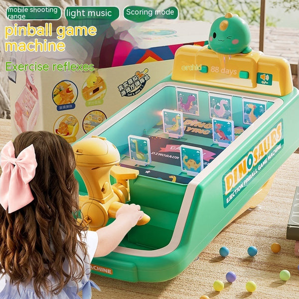 Children Dinosaur Pinball Machine Electric Shooting Desktop Game Console Toy