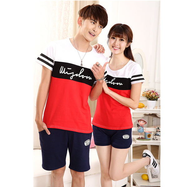 Black, White And Red Color Stripe Parent-child Clothing