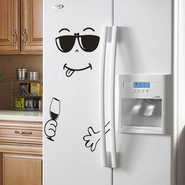 Cartoon Cute Refrigerator Stickers Smiley Face Removable Creative Living Room Bedroom Decorative Wall Sticker