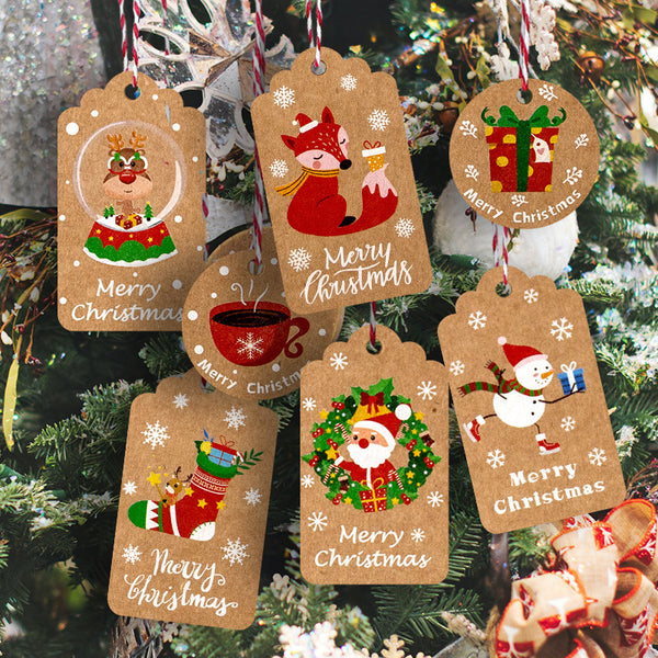 Painted Christmas Tag Kraft Paper