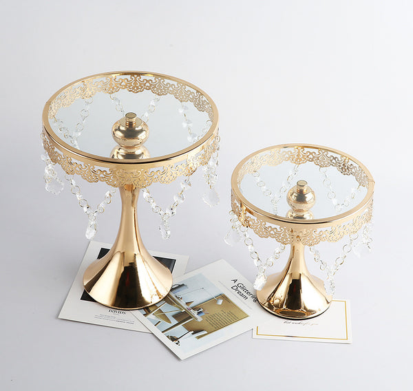 Crystal Cake Dessert Stand Creative Metal Iron Tray Ornament