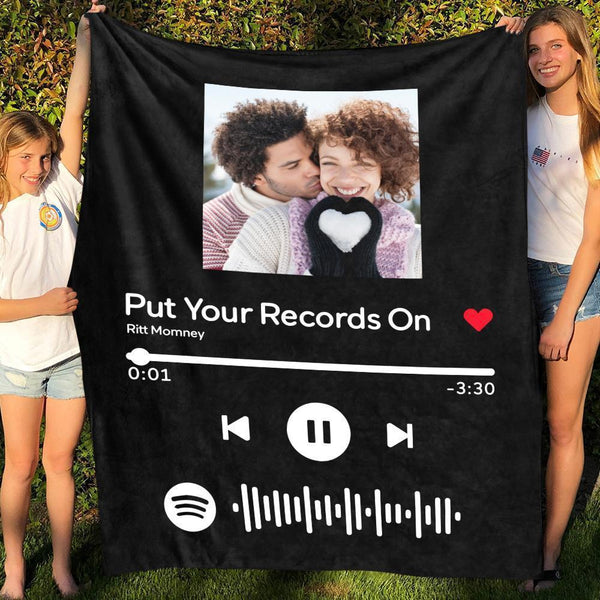 Music Code Personalized Photo Printing Blanket Flannel