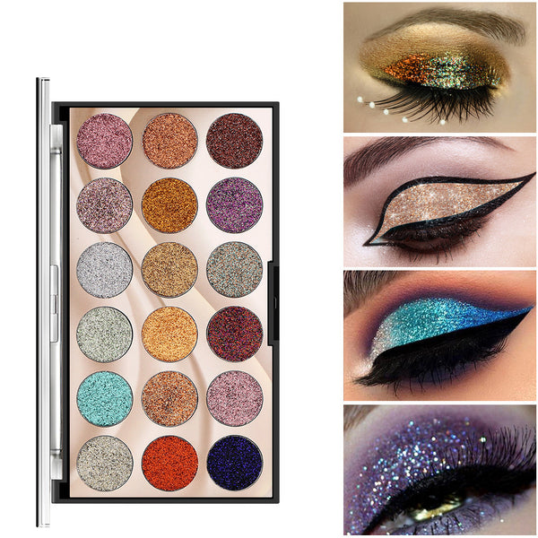 18 Color Sequins Glitter Powder Stage Eye Makeup Pearl Shadow Plate